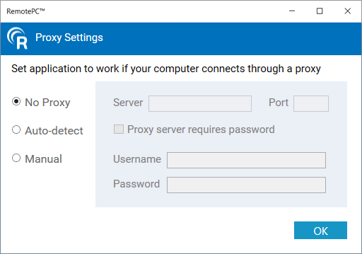 Proxy-instelling